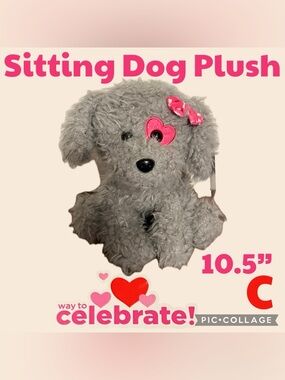 ✨Way to Celebrate✨ Medium Sitting Dog Plush ✨ 10.5” Plush✨